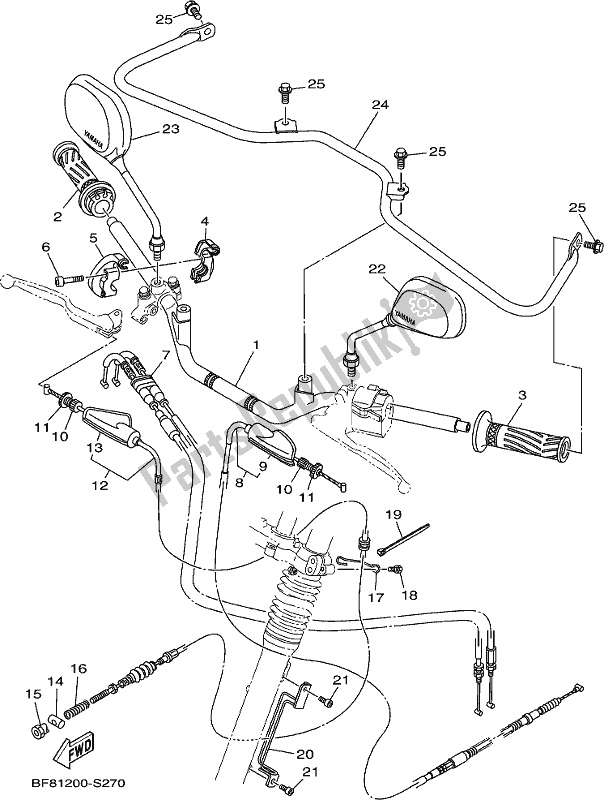 Tutte le parti per il Maniglia E Cavo Dello Sterzo del Yamaha AG 125 2017