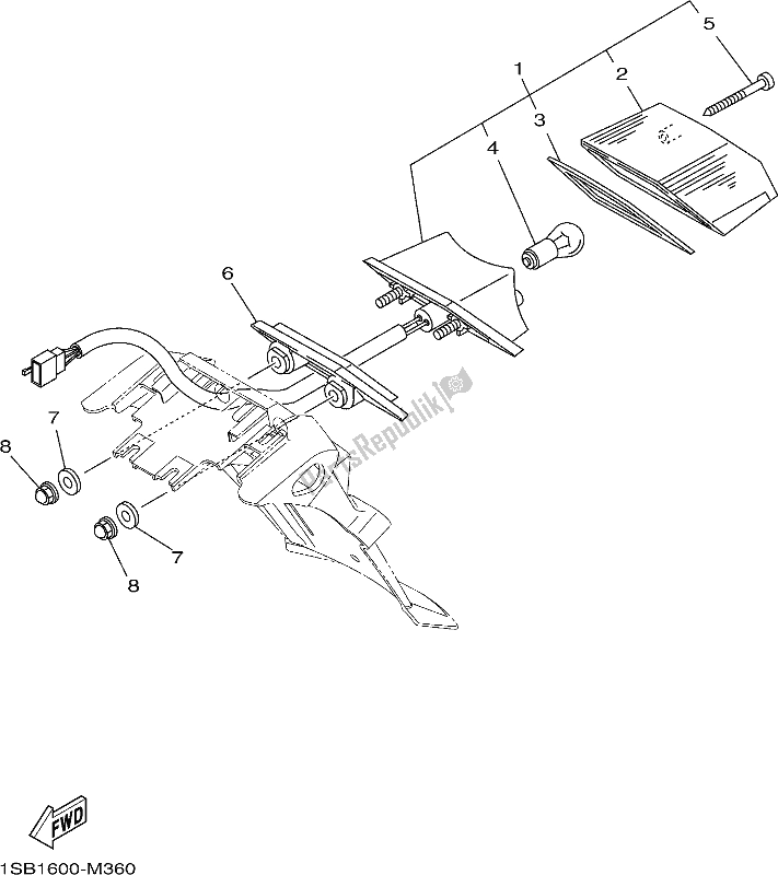 Todas las partes para Luz De La Cola de Yamaha AG 125 2017