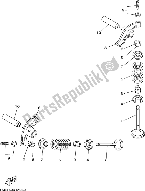 Toutes les pièces pour le Soupape du Yamaha AG 125 2017