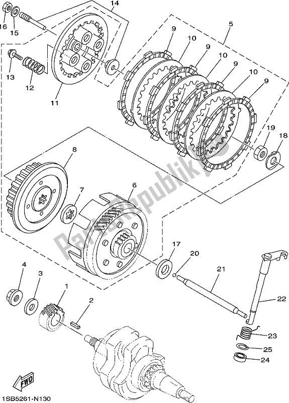 Todas las partes para Embrague de Yamaha AG 125 2018