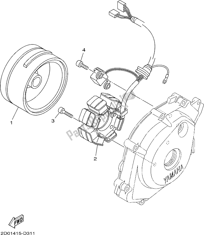 All parts for the Generator of the Yamaha AG 125 2018