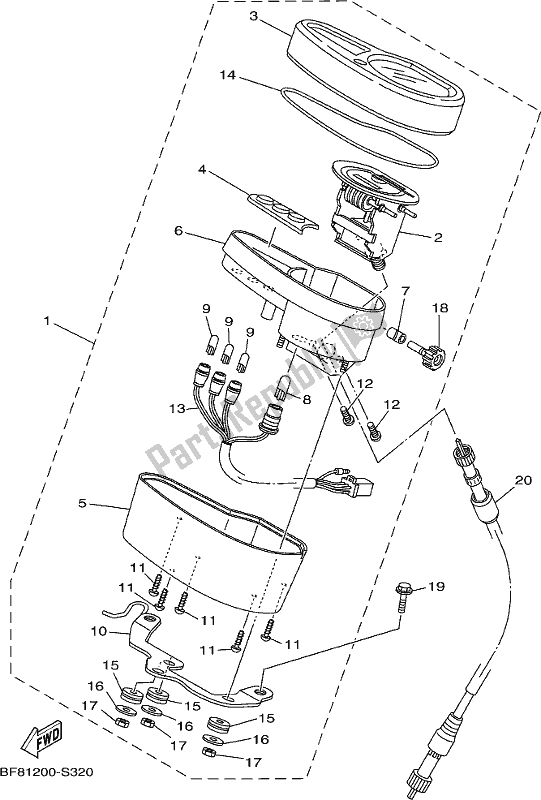 All parts for the Meter of the Yamaha AG 125 2018