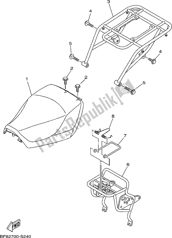 All parts for the Seat of the Yamaha AG 125 2018