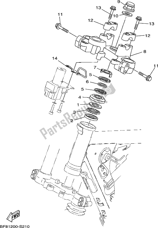 All parts for the Steering of the Yamaha AG 125 2018