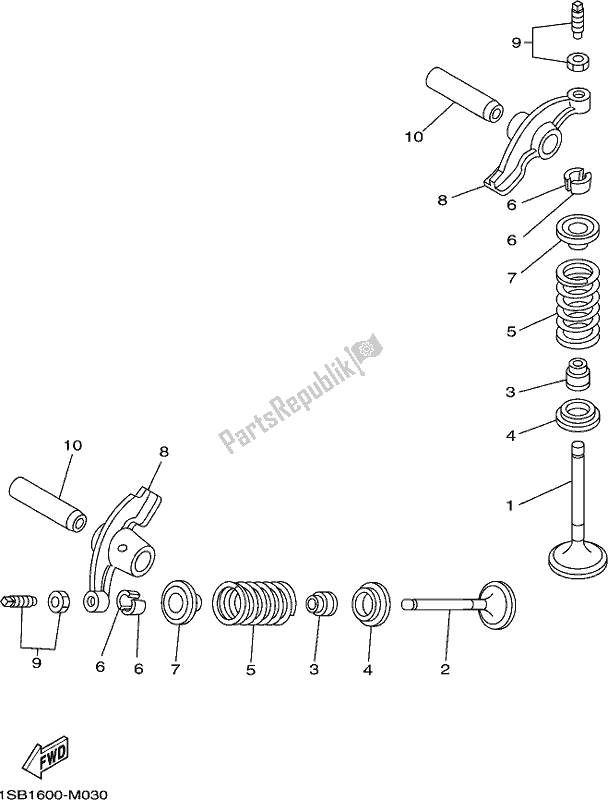 All parts for the Valve of the Yamaha AG 125 2018