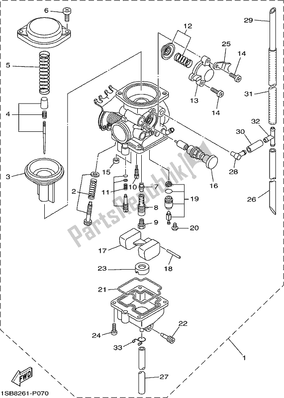 All parts for the Carburetor of the Yamaha AG 125 2019