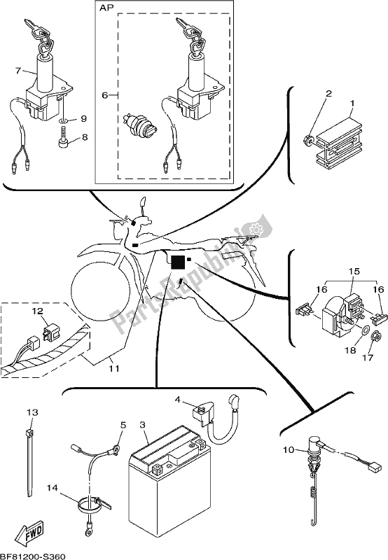 Todas las partes para Eléctrico 1 de Yamaha AG 125 2019