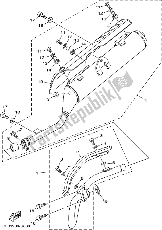 Tutte le parti per il Scarico del Yamaha AG 125 2019