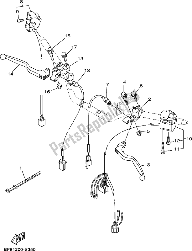 Tutte le parti per il Impugnatura Interruttore E Leva del Yamaha AG 125 2019