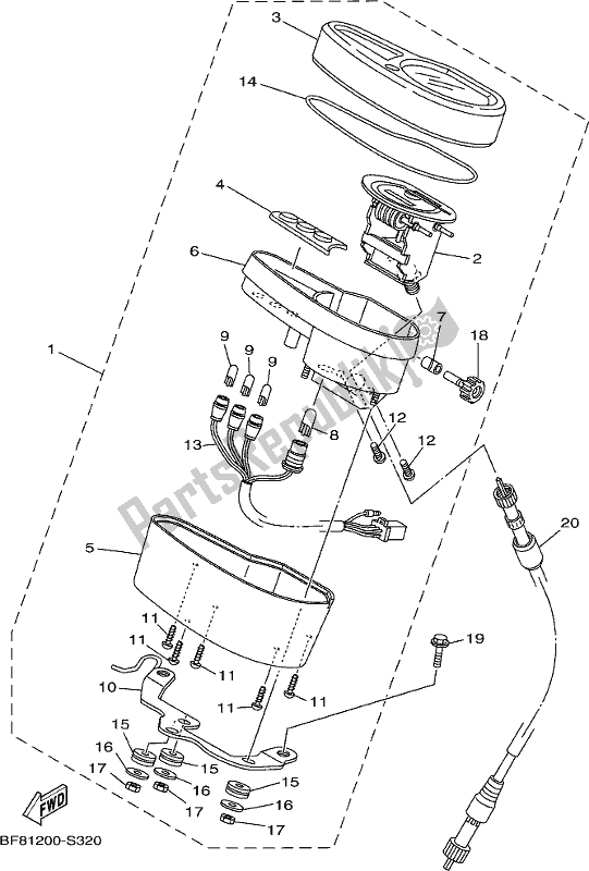 All parts for the Meter of the Yamaha AG 125 2019