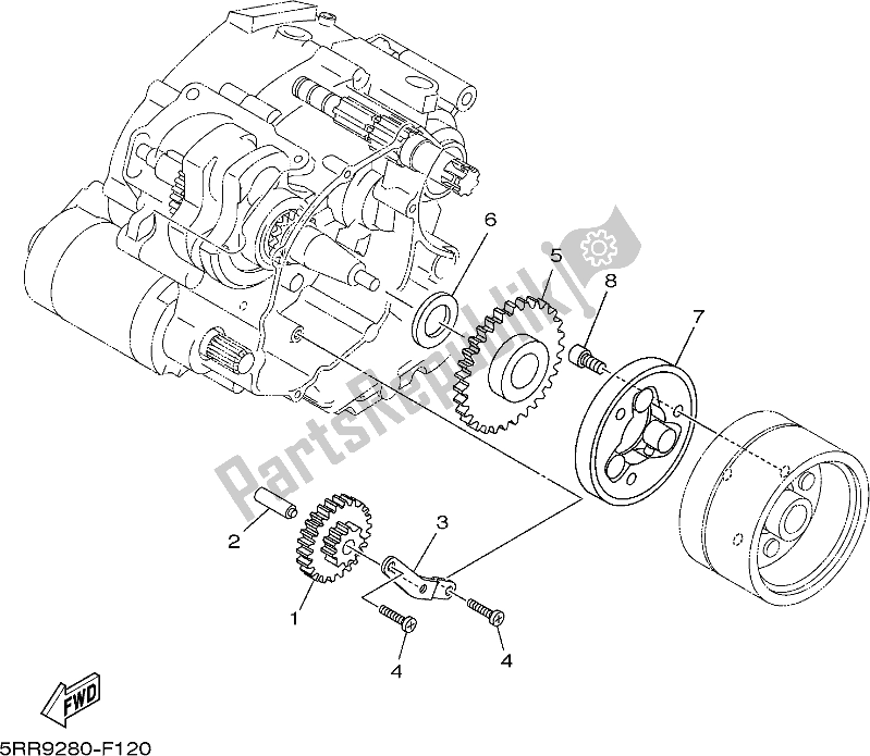 Wszystkie części do Sprz? G? O Rozrusznika Yamaha AG 125 2019