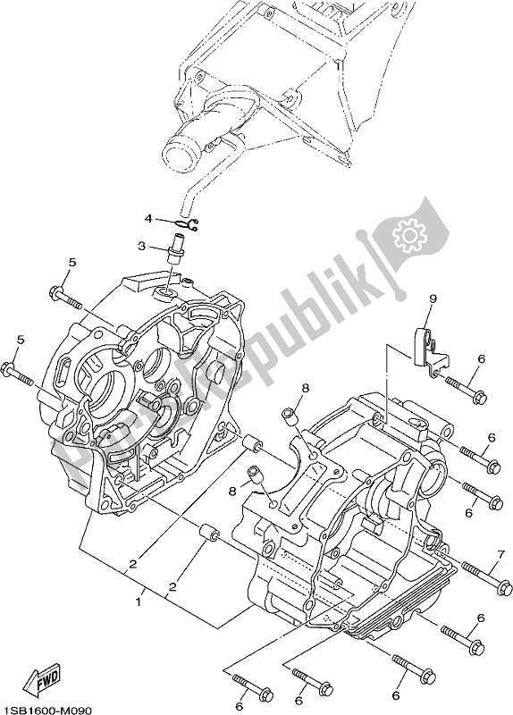 All parts for the Crankcase of the Yamaha AG 125 2020