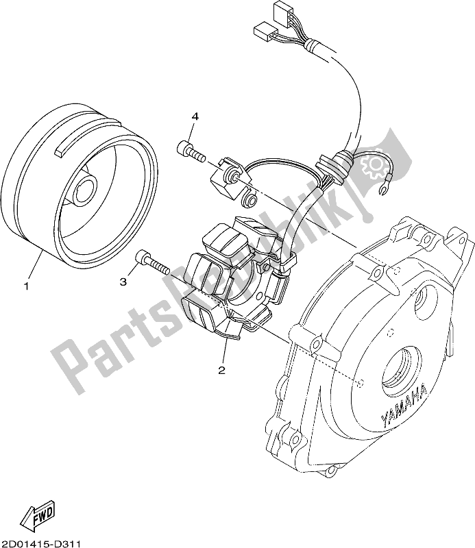 All parts for the Generator of the Yamaha AG 125 2020