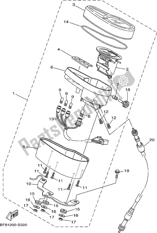 All parts for the Meter of the Yamaha AG 125 2020