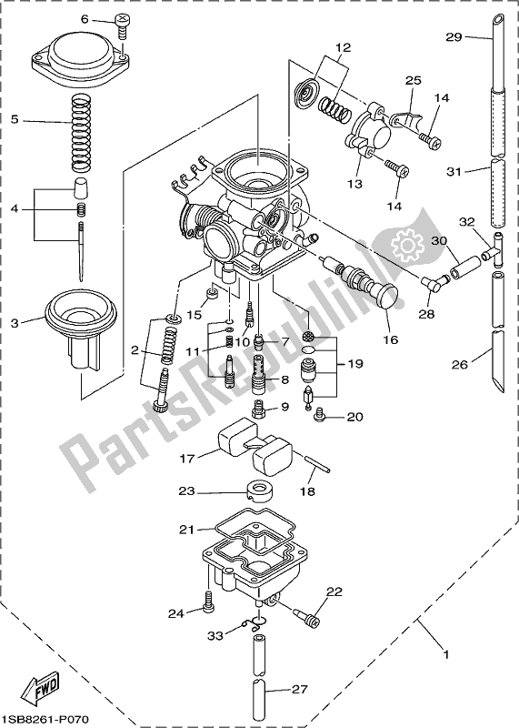All parts for the Carburetor of the Yamaha AG 125 2021