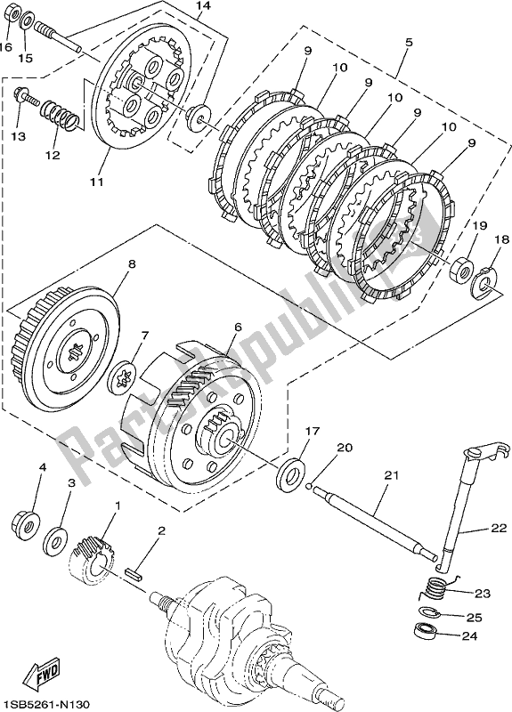 Alle onderdelen voor de Koppeling van de Yamaha AG 125 2021