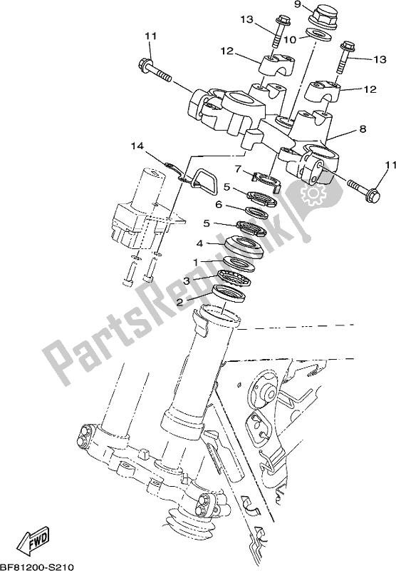 All parts for the Steering of the Yamaha AG 125 2021