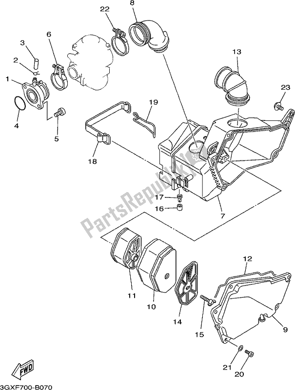 All parts for the Intake of the Yamaha AG 200 FE 2017