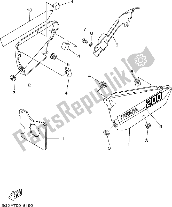 Wszystkie części do Boczna Ok? Adka Yamaha AG 200 FE 2017