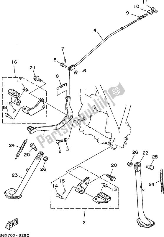 Toutes les pièces pour le Support Et Repose-pieds du Yamaha AG 200 FE 2017