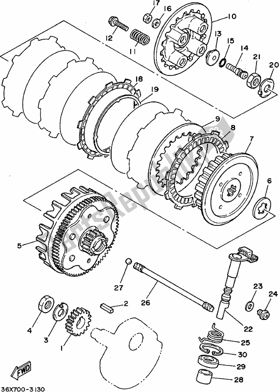 Toutes les pièces pour le Embrayage du Yamaha AG 200 FE 2018