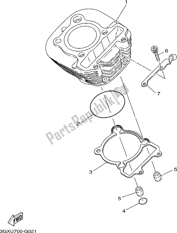 All parts for the Cylinder of the Yamaha AG 200 FE 2019