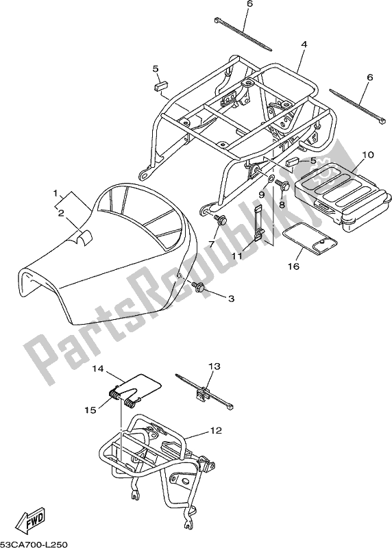 All parts for the Seat of the Yamaha AG 200 FE 2019