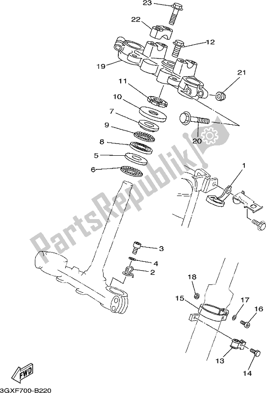 All parts for the Steering of the Yamaha AG 200 FE 2019