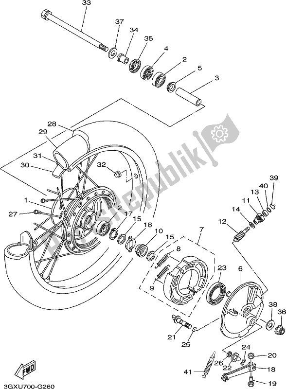 Wszystkie części do Przednie Ko? O Yamaha AG 200 FE 2020