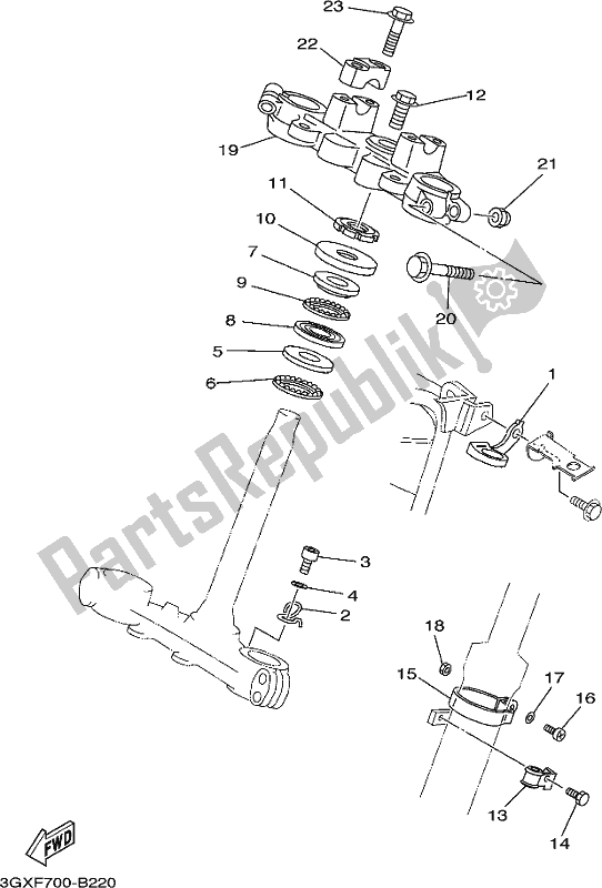 All parts for the Steering of the Yamaha AG 200 FE 2020