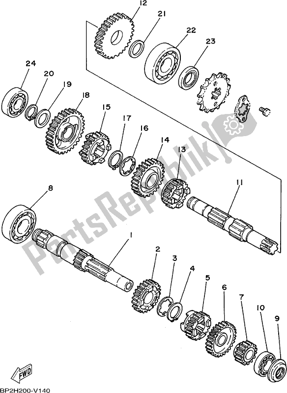 Alle onderdelen voor de Overdragen van de Yamaha AG 200 FE 2020