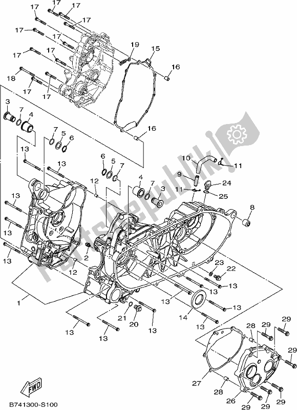 All parts for the Crankcase of the Yamaha CZD 300-A 2017