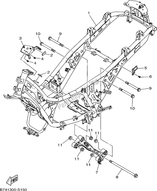 Alle onderdelen voor de Kader van de Yamaha CZD 300-A 2017