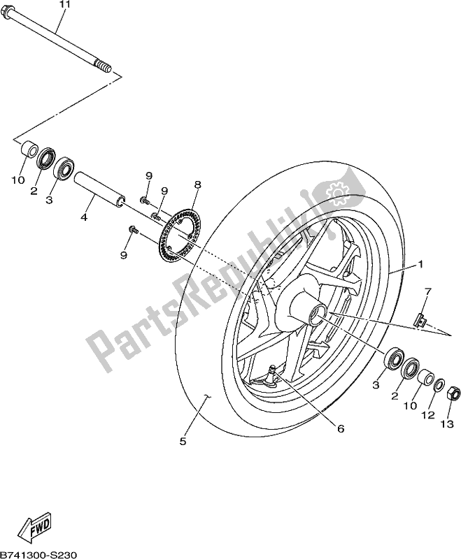 Todas as partes de Roda Da Frente do Yamaha CZD 300-A 2017