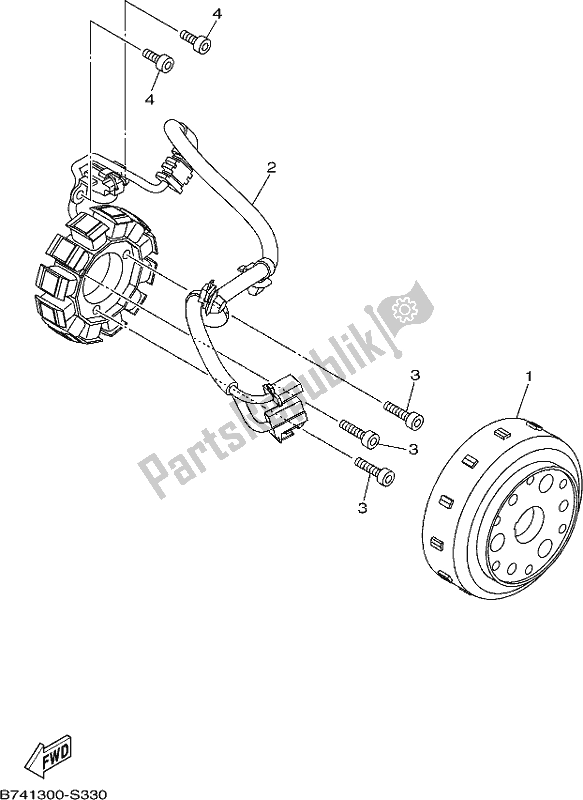 All parts for the Generator of the Yamaha CZD 300-A 2017