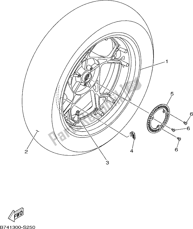 All parts for the Rear Wheel of the Yamaha CZD 300-A 2017