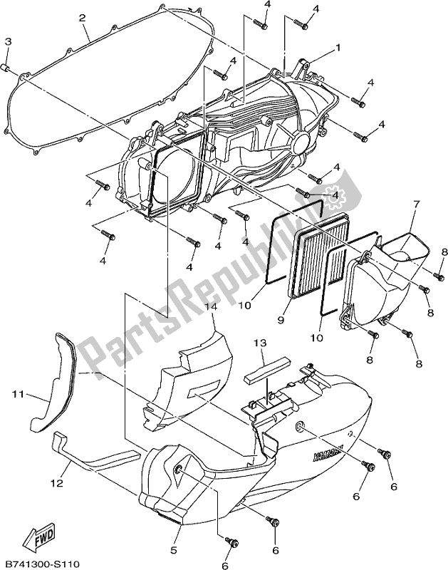 All parts for the Crankcase Cover 1 of the Yamaha CZD 300-A 2018