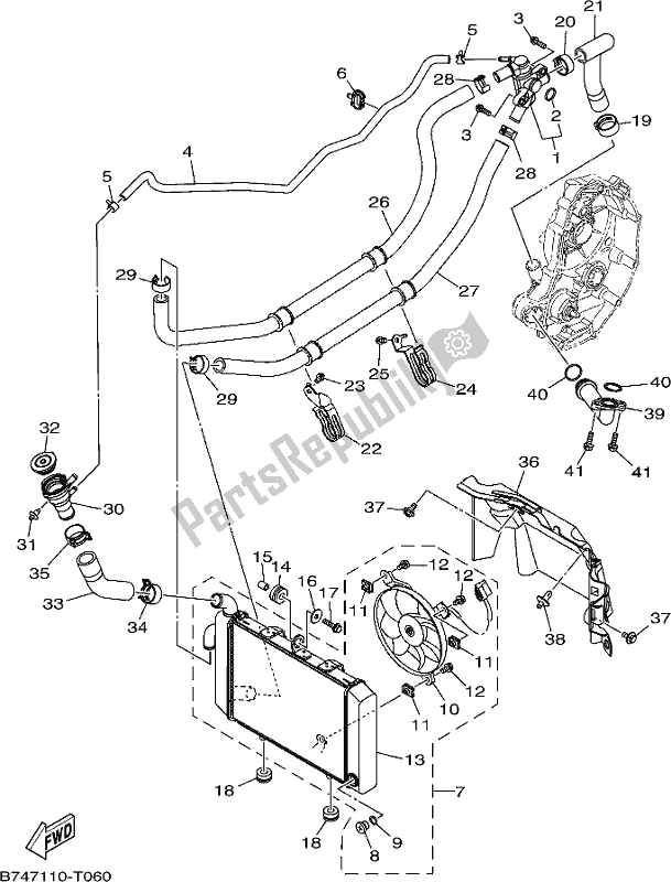 Alle onderdelen voor de Radiator Slang van de Yamaha CZD 300-A 2018