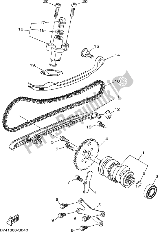 All parts for the Camshaft & Chain of the Yamaha CZD 300-A 2019