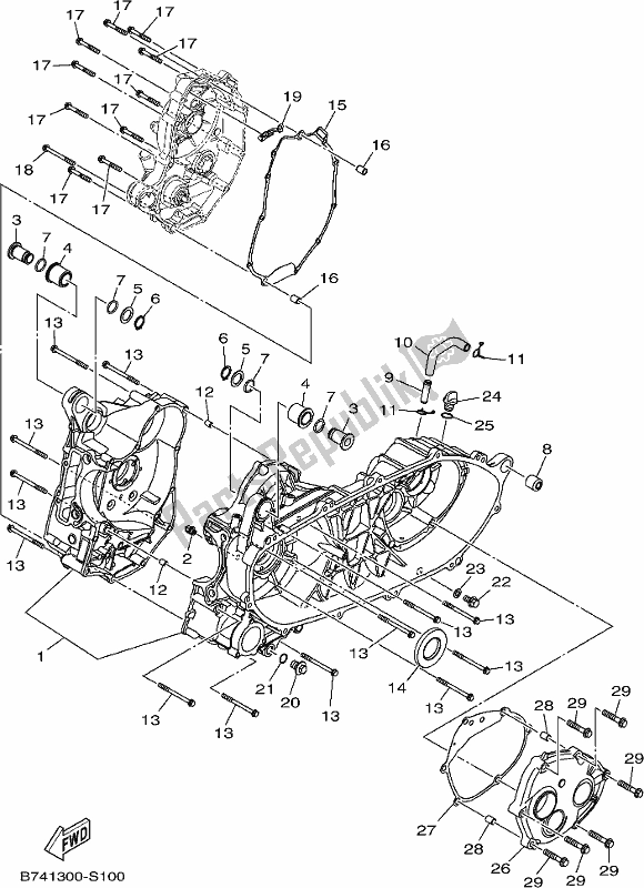 All parts for the Crankcase of the Yamaha CZD 300-A 2019