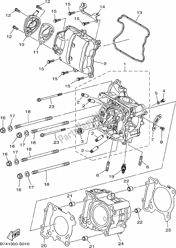 All parts for the Cylinder of the Yamaha CZD 300-A 2019