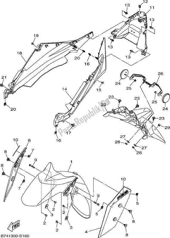 All parts for the Fender of the Yamaha CZD 300-A 2019