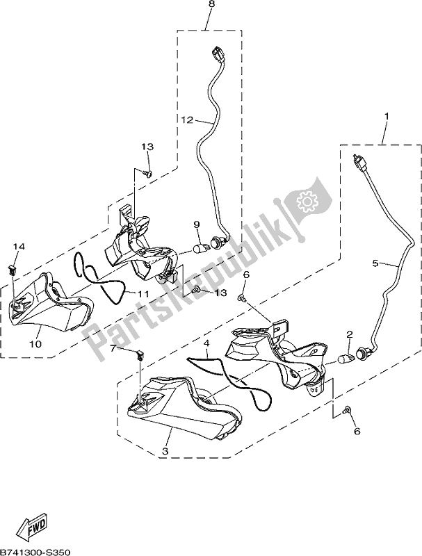 All parts for the Flasher Light of the Yamaha CZD 300-A 2019