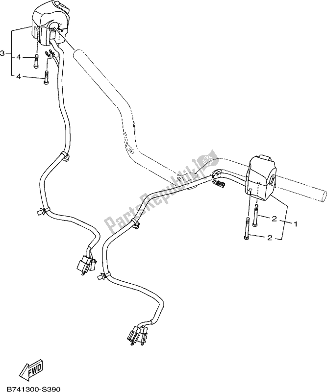 Todas as partes de Manípulo Interruptor E Alavanca do Yamaha CZD 300-A 2019