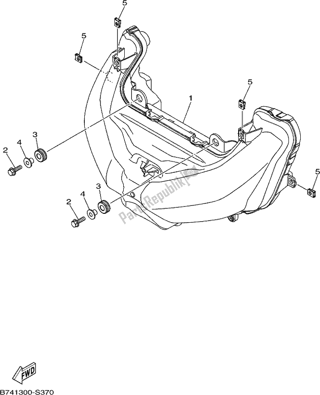 All parts for the Headlight of the Yamaha CZD 300-A 2019