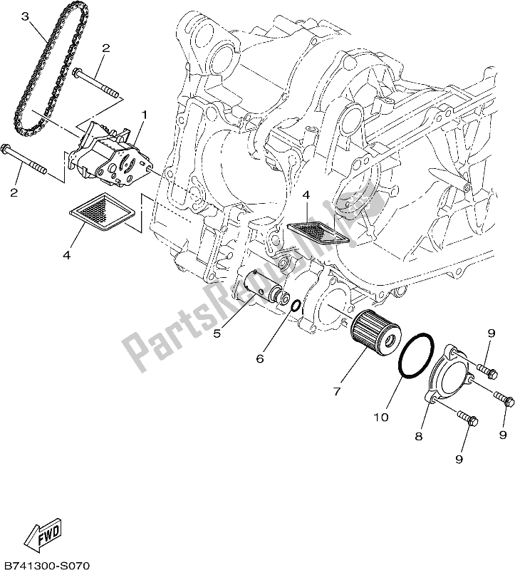 All parts for the Oil Pump of the Yamaha CZD 300-A 2019