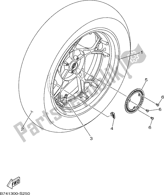 All parts for the Rear Wheel of the Yamaha CZD 300-A 2019