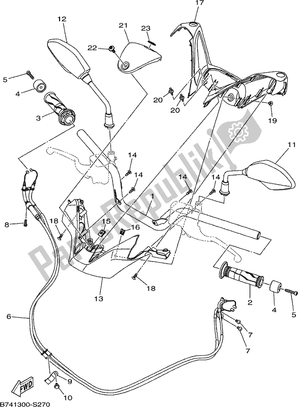 Alle onderdelen voor de Stuurhendel En Kabel van de Yamaha CZD 300-A 2019