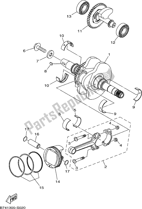 All parts for the Crankshaft & Piston of the Yamaha CZD 300-A 2020