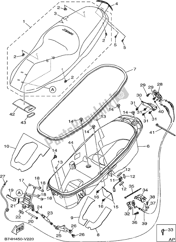 All parts for the Seat of the Yamaha CZD 300-A 2020